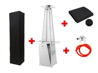 Газовый обогреватель Pyramid White 777417 13 кВт нержавеющая сталь 227х52х52 см