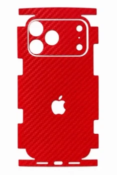 Карбонова захисна плівка 3D Carbon для Apple iPhone 17 Pro Max на задню панель та блок камер (Червона)