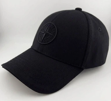Чоловіча Бейсболка Фулка STONE ISLAND Чорна Коттон (Закрита на Гумці) розмір S (55-56 см)
