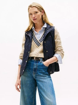 Теплый жилет короткий женский Tommy Hilfiger XW06097-DW5(Navy Blue) S Синий (198296271164)