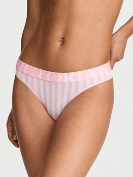 Трусики танга жіночі бавовняні Victoria's Secret 253473453 M Білий/Рожевий (1160953239)