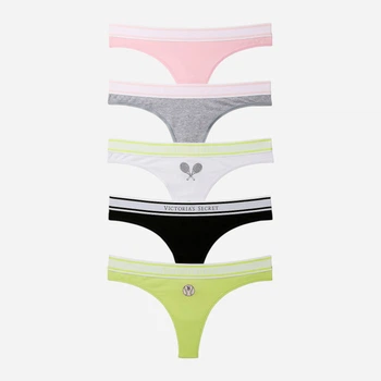 Набор трусиков танга женских хлопковых Victoria's Secret 492687949 XS 5 шт Яркий микс (1161715430)