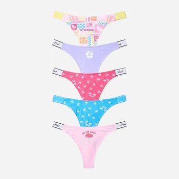 Набор трусиков танга женских хлопковых Victoria's Secret 708988434 L 5 шт Яркий микс (1161723094)