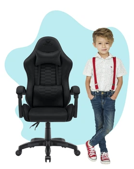 Геймерське крісло підліткове Hell's Chair HC-1000 Kids Black велюр 120 кг