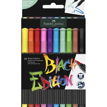 Фломастеры в наборе Faber-Castell, 10 цветов, BLACK EDITION, (116451)