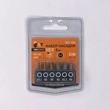 Набір біт Maxidrill LT/Maxidrill 501-106 HEX 25 мм 6 шт 2.5 3 4 5 5.5 6