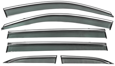 Ветровики на окна с хромом Niken Luxury (6 шт) для Toyota Highlander 2013-2019 гг