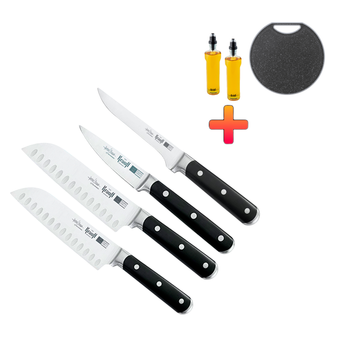 Набір ножів Prime Chef Krauff та ножі сантоку + ПОДАРУНКИ: ємності для олії, оцту та дошка обробна