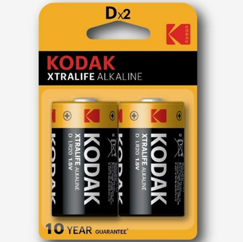 Батарейка алкалінова KODAK XTRALIFE LR20/D, 2 шт.