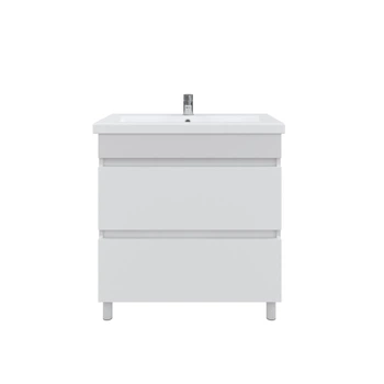 Тумба напольная MEBLIBUD EMILY 80 с 2-мя ящиками с умывальником Cers 80см белая
