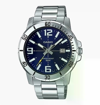 Мужские часы Casio MTP-VD01D-2B синие 50 м