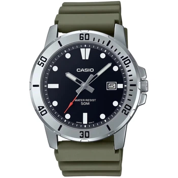 Мужские часы Casio MTP-VD01-3E зеленые 50 м