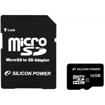Карта памяти Silicon Power 16Gb MicroSD class 10 (SP016GBSTH010V10SP) (355240)
