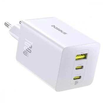 Зарядное устройство Baseus 2xType-C/USB 100W PD GaN White (P10182102213-00)