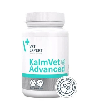 Харчова добавка VetExpert KalmVet Advanced, що зменшує симптоми стресу у котів і собак, 60 капсул