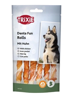 Ласощі для собак Trixie Denta Fun Chewing Rolls палички для чищення зубів з куркою 6 шт 70 г