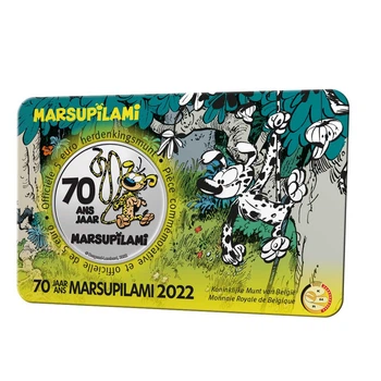 Монета 5 євро Марсупіламі у сувенірному пакованні. Кольорове покриття. 5 euro BU 2022 - 70 years of Marsupilami - Color