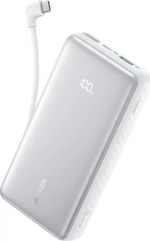 УМБ Anker 10000 mAh 22.5W Built-In USB-C Cable White (A110DH21)