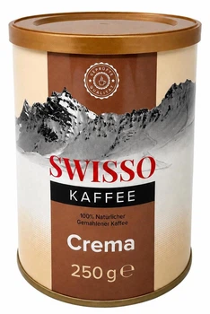 Кава натуральна мелена Swisso Kaffee Crema у металевій банці 250 г