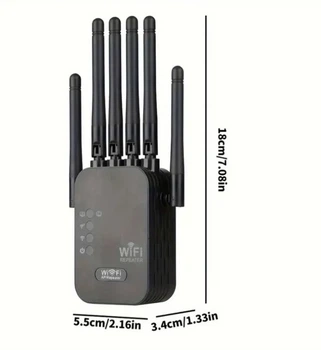 Wi-Fi сигнальний підсилювач домашньої мережі чорного кольору