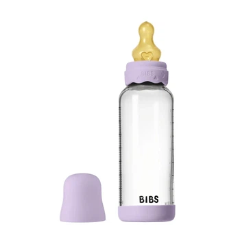 Пляшечка для годування BIBS Glass Boheme Bottle Round Latex 240ml Medium Flow, Violet Sky