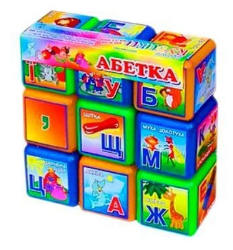 Дитячі кубики Абетка M Toys 9 штук з картинками для навчання алфавіту