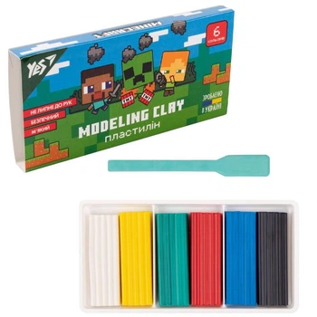 Пластилин YES Minecraft 6 цветов 120 г набор для лепки