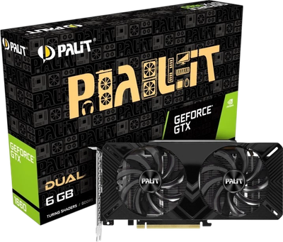 Видеокарта GeForce GTX 1660 6GB Palit Dual (NE51660018J9-1161C) Б/У