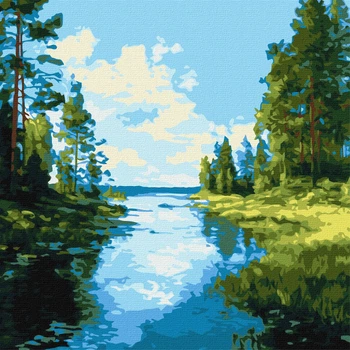 Картина по номерам Ideyka Тень и блеск воды 40х40 см (KHO6408)
