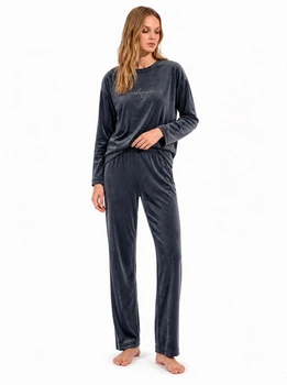 Велюровий костюм для дому L Pijamoni Графітовий арт 4200-5