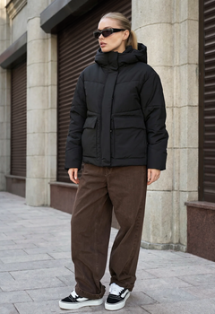 Женская демисезонная куртка стаф черная базовая Staff ola black L (403051)