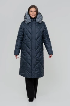 Зимние женское пальто большого размера UF-Fashion LR-35-мех 66 синий