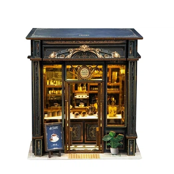 Румбокс Кав'ярня Зелений Кристал Roombox Jadeite Coffee DIY Miniature House Kit Інтер'єрний конструктор XW-03