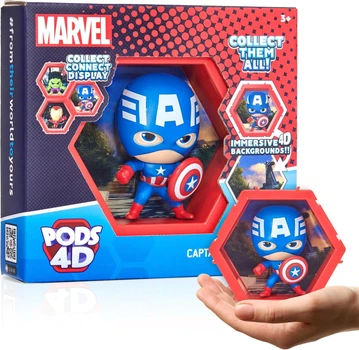 Колекційна іграшкова фігурка Капітан Америка Марвел WOW! Stuff PODS 4D Marvel Captain America у дисплеї з 4D-ефектом висота 10,2 см (SKU-364.2)