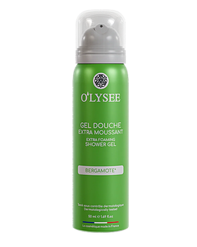 Гель-піна для душа з ароматом бергамоту O'lysee Extra Foaming Shower Gel Bergamote 50 мл