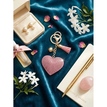 Брелок Swarovski Color Heart, розовый