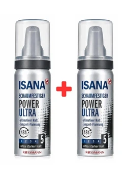 Набір мусу для волосся Isana Power Ultra 5 75 мл + 75 мл (1+1 у подарунок)