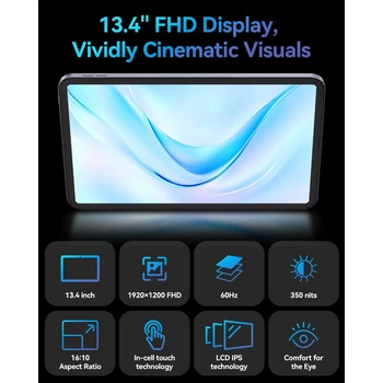Планшет BNCF Bpad 13 13.4" 20 ГБ 256 ГБ Android 15 Unisoc T615 10000 мАч