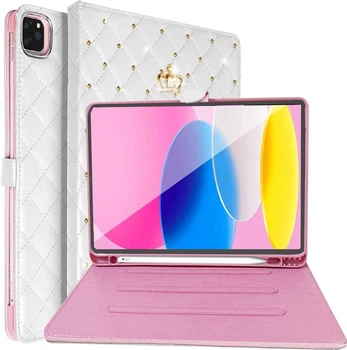 Чехол Mirelle для Apple iPad 9 (2020) 10.2" экран, с короной White Pearl