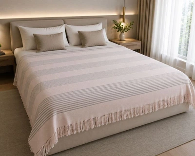 Простирадло махрове Parisa Home Pike 150х200 щільність 400 г/м2 пудра
