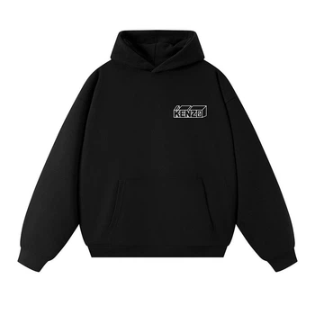 Мужское оверсайз худи Kenzo Черный Размер XL: XXL (HKZ017)