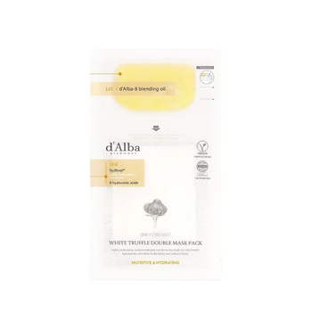Поживна та зволожуюча маска D'ALBA White Truffle Double Mask Pack [Nutritive] з екстрактом білого трюфеля та гіалуроновою кислотою