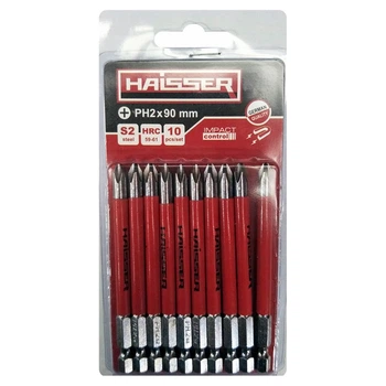 Набір біт HAISSER - PH2 х 90мм, набір 10шт., блістер (81310)