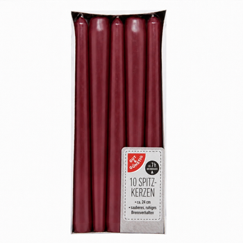 Свеча конусная столовая Bolsius 245/24 wine red 10 шт
