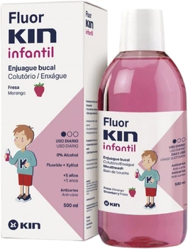 Дитячий ополіскувач для рота Kin FluorKIN Infantil Полуниця 500 мл (8436026215821)