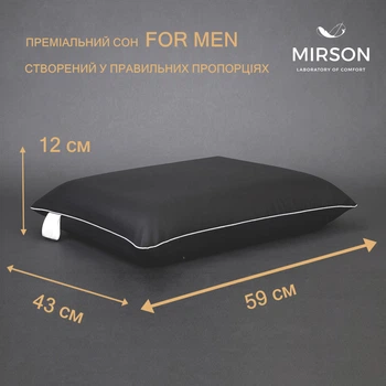 Подушка (стружка Memory) №4095 Delicate satin 0240 Iron grey MEN 59*43*12 см 590*430*120 Classic