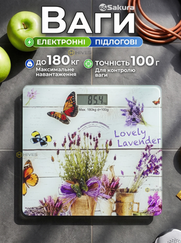 Весы напольные электронные до 180 кг с датчиком температуры и платформой из закаленного стекла білий