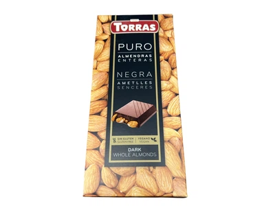 Шоколад чорний Torras Puro Fondant з цілісним мигдалем 150 г (8410342007667)