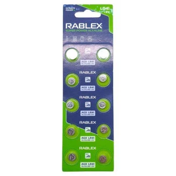 Батарейка RABLEX "таблетка" 1.5V AG3 (LR41) ціна за 1 блістер - 10 шт 5270708