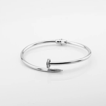 Срібний браслет Цвях з фіанітами 3501592 Діамант